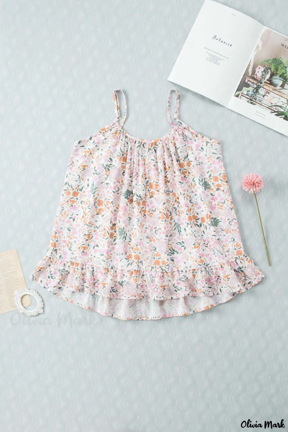 Deanwangkt - Floral Tie Neck Long Sleeve Crinkle Blouse - Deanwangkt