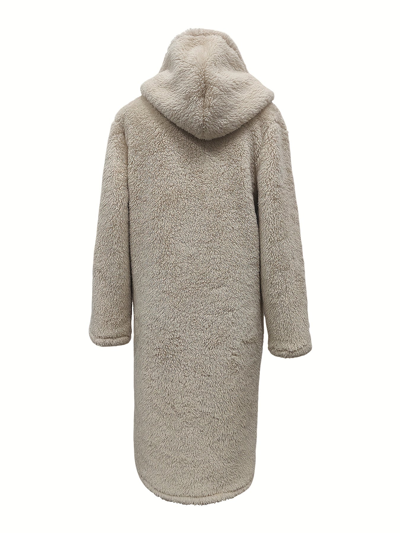 deanwangkt-1  Hooded Teddy Coat, Casual Long Length Winter Warm Outerwear, Women's Clothing - Deanwangkt