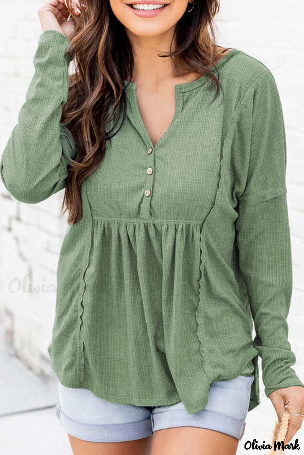 Deanwangkt - Long Sleeve Button Down Blouse - Deanwangkt