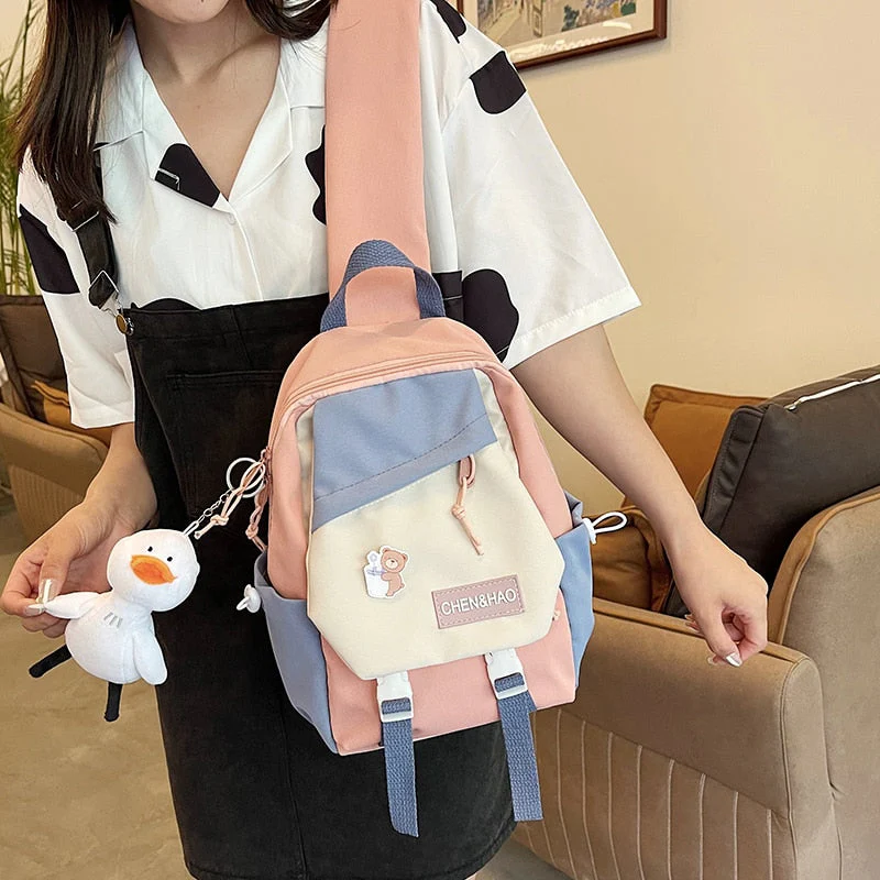 Back To College Deanwangkt Waterproof Women Crossbody Bag Multi-Pocket Chest Bag Female Multi-Functional Shoulder Bag Women Quality Small Travel Bag - Deanwangkt