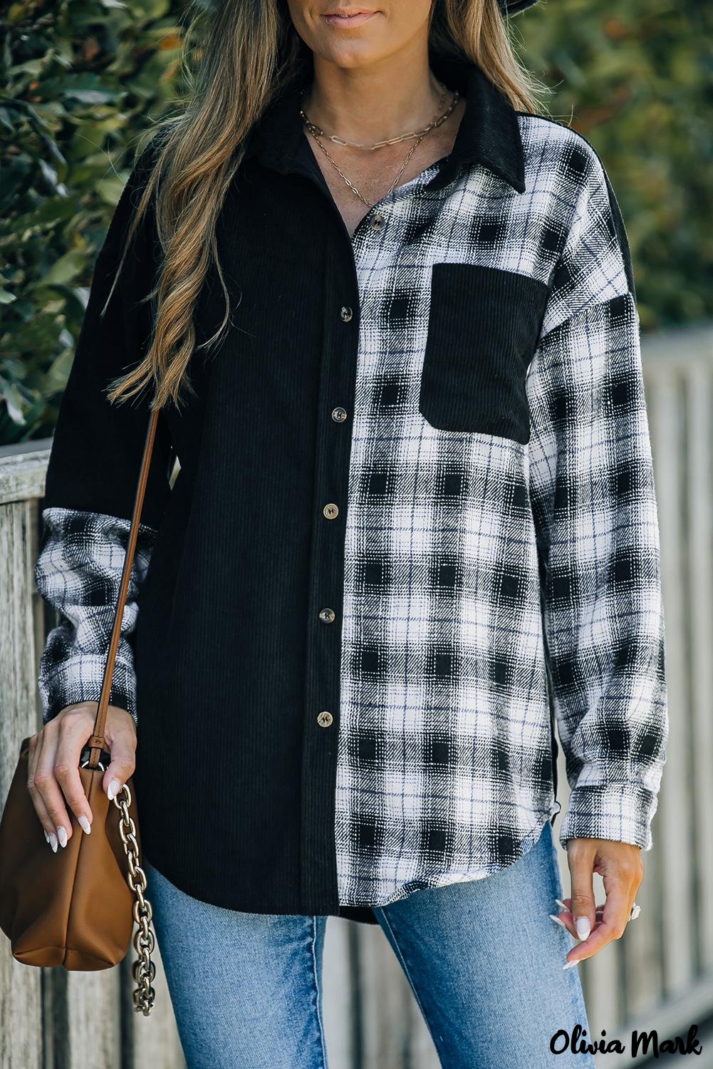 Deanwangkt - Oversized button-up shirt in checked corduroy - Deanwangkt