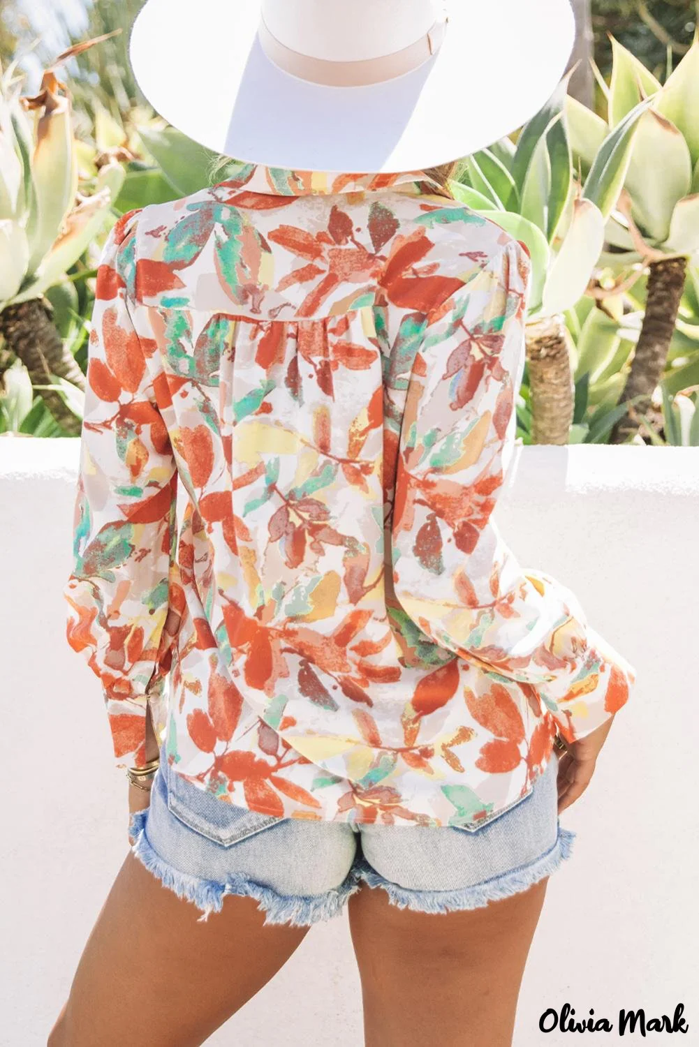 Deanwangkt - Floral Print Long Sleeve Wrap Blouse - Deanwangkt