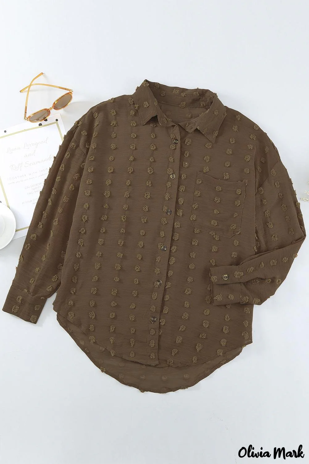 Deanwangkt - Green Polka Dot Long Sleeve Button Pocket Shirt - Deanwangkt