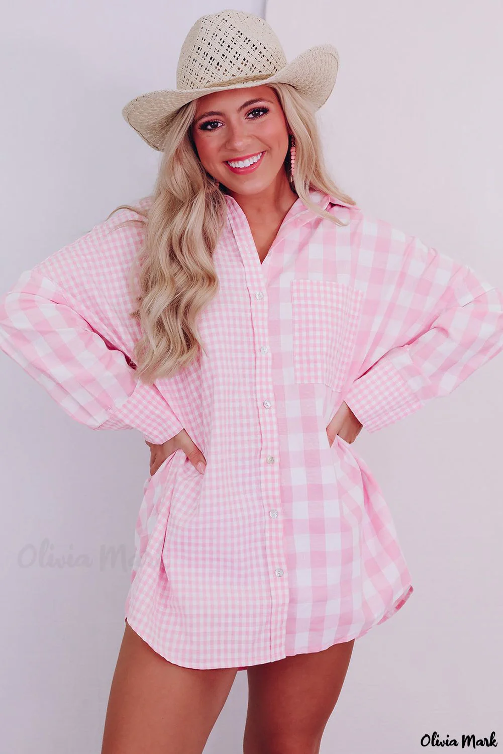 Deanwangkt - Mixed Checked Patchwork Long Sleeve Shirt - Deanwangkt