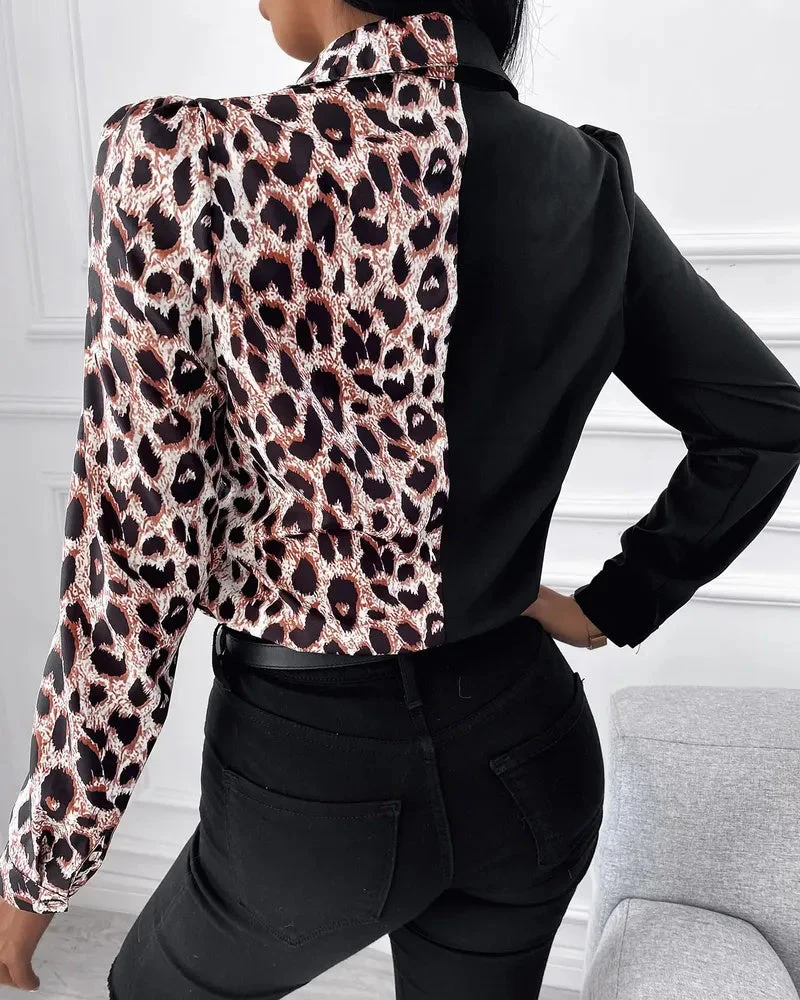 Deanwangkt - Cheetah Print Button Up Long Sleeve Shirt - Deanwangkt