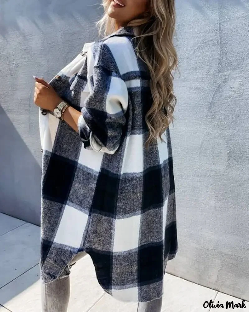 Deanwangkt - Drop-shoulder button-down shirt with checkered flap - Deanwangkt