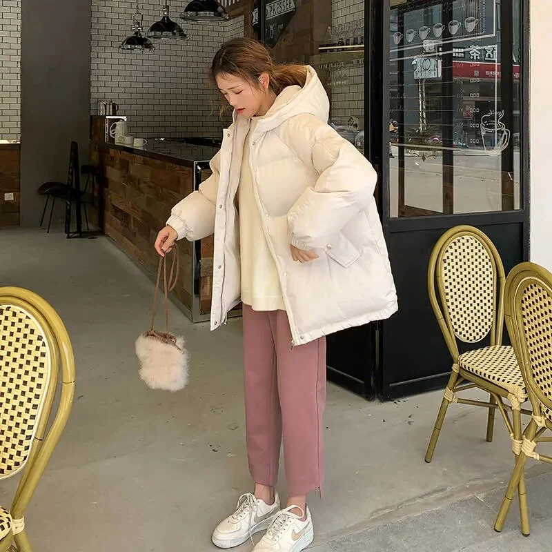 Christmas Gift Deanwangkt New Women Short Jacket Winter Parkas Thick Hooded Cotton Padded Jackets Coats Female Loose Puffer Parkas Oversize Outwear - Deanwangkt