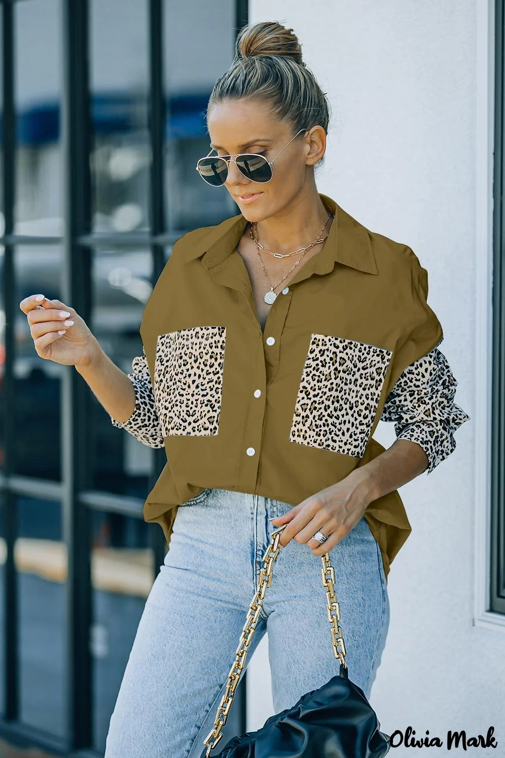 Deanwangkt - Patchwork Drop Shoulder Long Sleeve Shirt - Deanwangkt