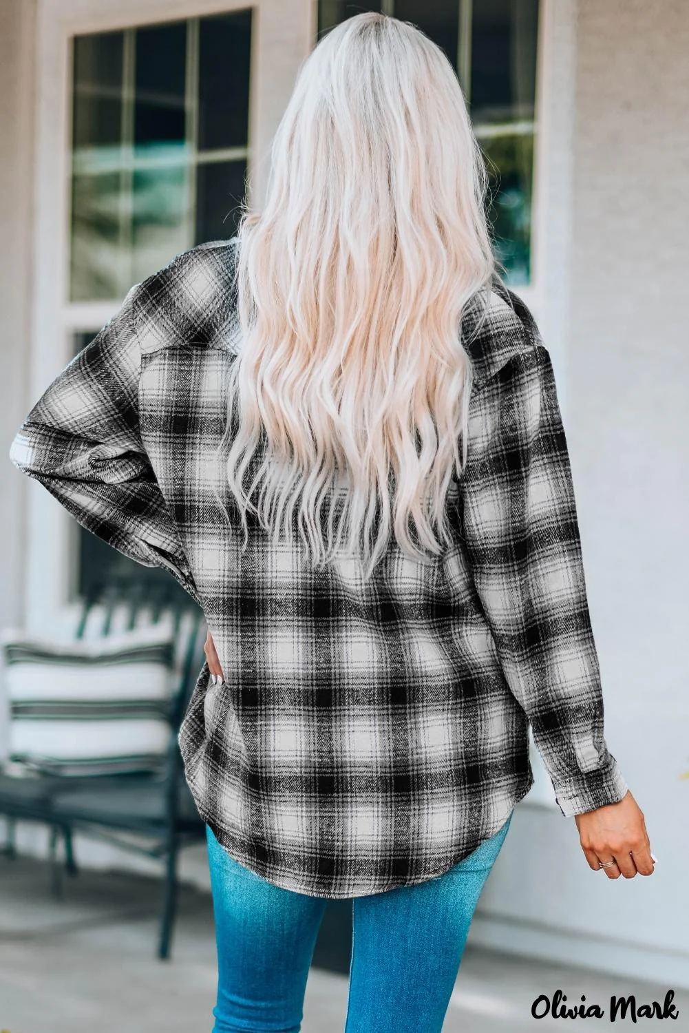 Deanwangkt - Black checked jacket with pockets and buttons - Deanwangkt