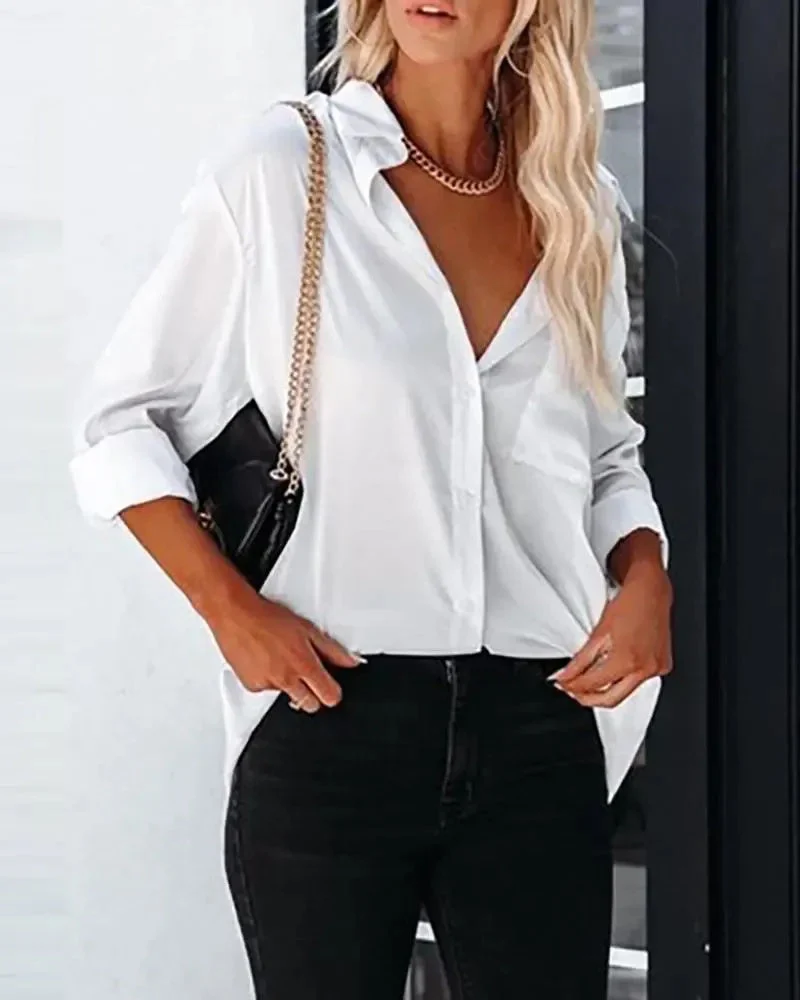 Deanwangkt - Button Front Long Sleeve Shirt - Deanwangkt