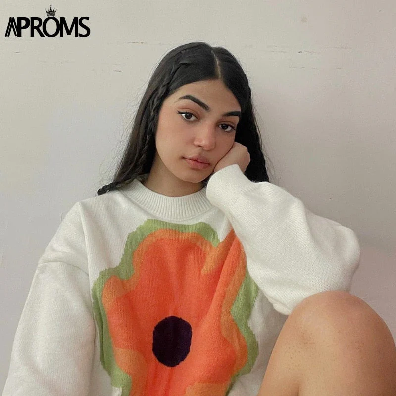 Christmas Gift Aproms Trendy Deanwangkt Jacquard Pullovers and Sweater Women Winter Knitted Warm Jumper Plus Size Female Street Style Loose Outerwear - Deanwangkt