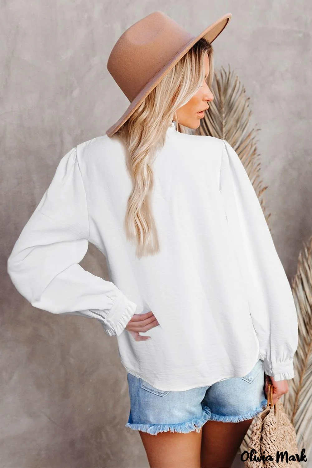 Deanwangkt - White Lace Patchwork Ruffle Long Sleeve Blouse - Deanwangkt