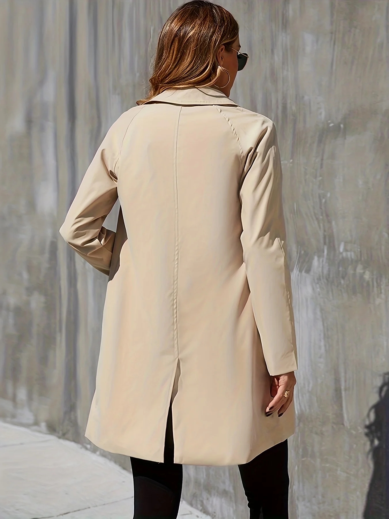 deanwangkt-1  Long Sleeve Oversized Trench Coat, Single-breasted Casual Outerwear, Women's Clothing - Deanwangkt