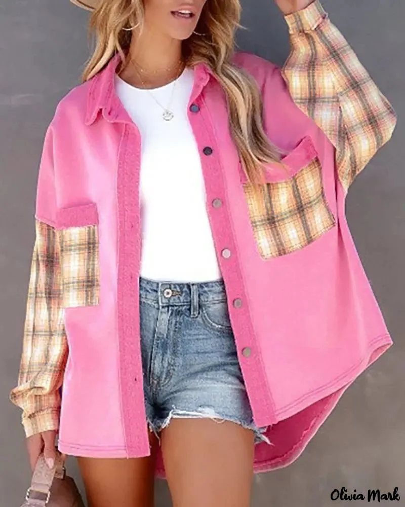 Deanwangkt - Plaid top with buttoned pocket decor - Deanwangkt