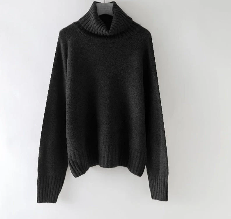 Christmas Gift autumn Winter casual cashmere oversize thick Sweater pullovers Women loose Turtleneck women's sweaters jumper - Deanwangkt