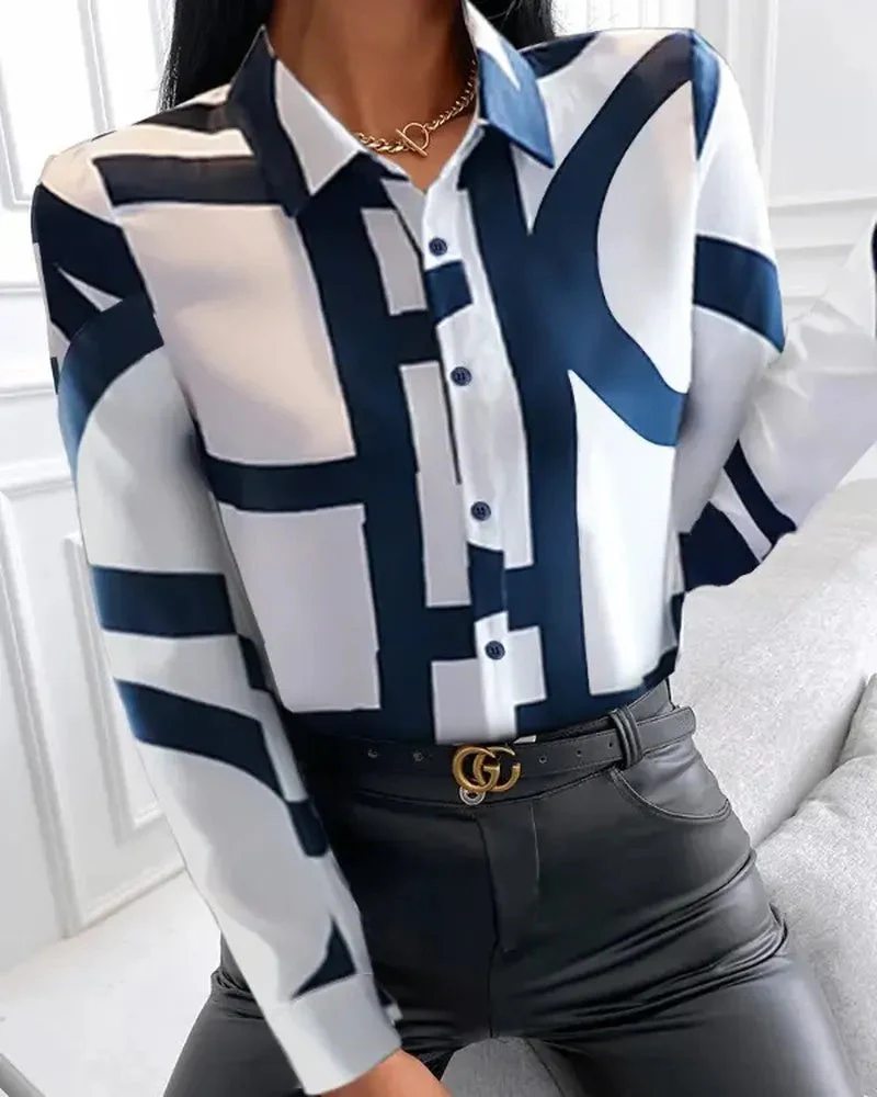 Deanwangkt - Creative Print Long Sleeve Shirt - Deanwangkt