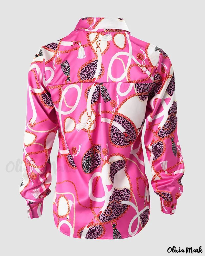 Deanwangkt - Sash Chain Print Long Sleeve Button Down Shirt - Deanwangkt