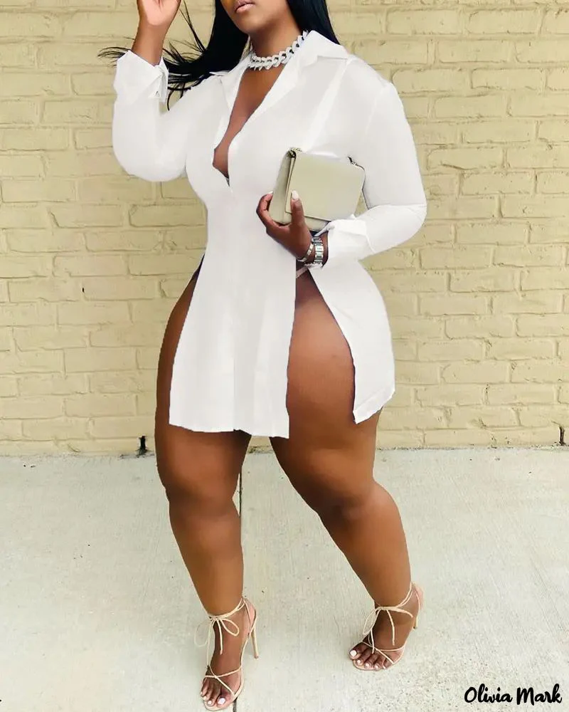 Deanwangkt - Asymmetric Long Sleeve Slit Casual Top - Deanwangkt