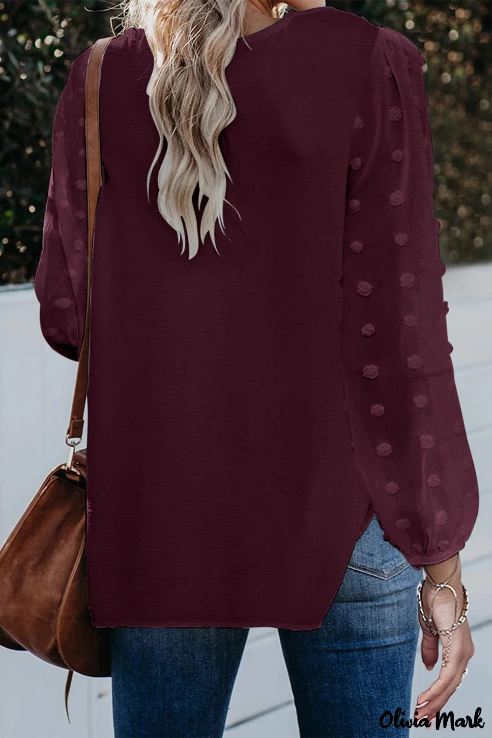 Deanwangkt - Black Polka Dot V-Neck Long Sleeve Blouse - Deanwangkt