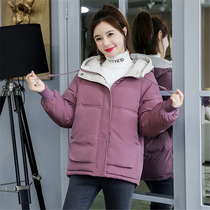 Christmas Gift Deanwangkt New Winter Jacket Women Coat Parkas Hooded Short Jackets Cotton Padded Parka Outwear Female Thick Warm Jacket Coats P786 - Deanwangkt