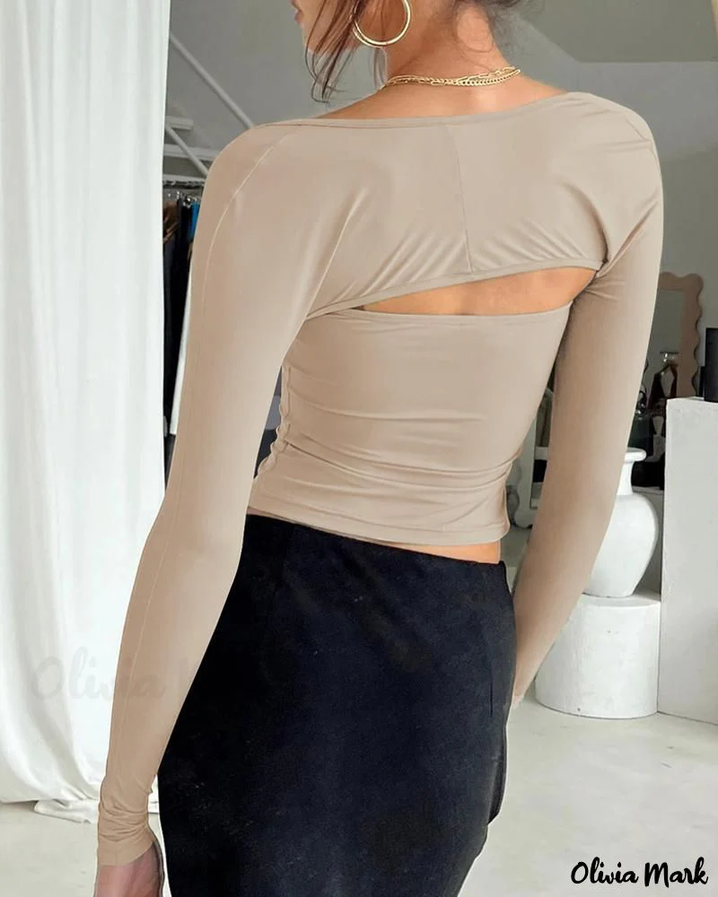 Deanwangkt - Long Sleeve Cutout Bandeau Top - Deanwangkt