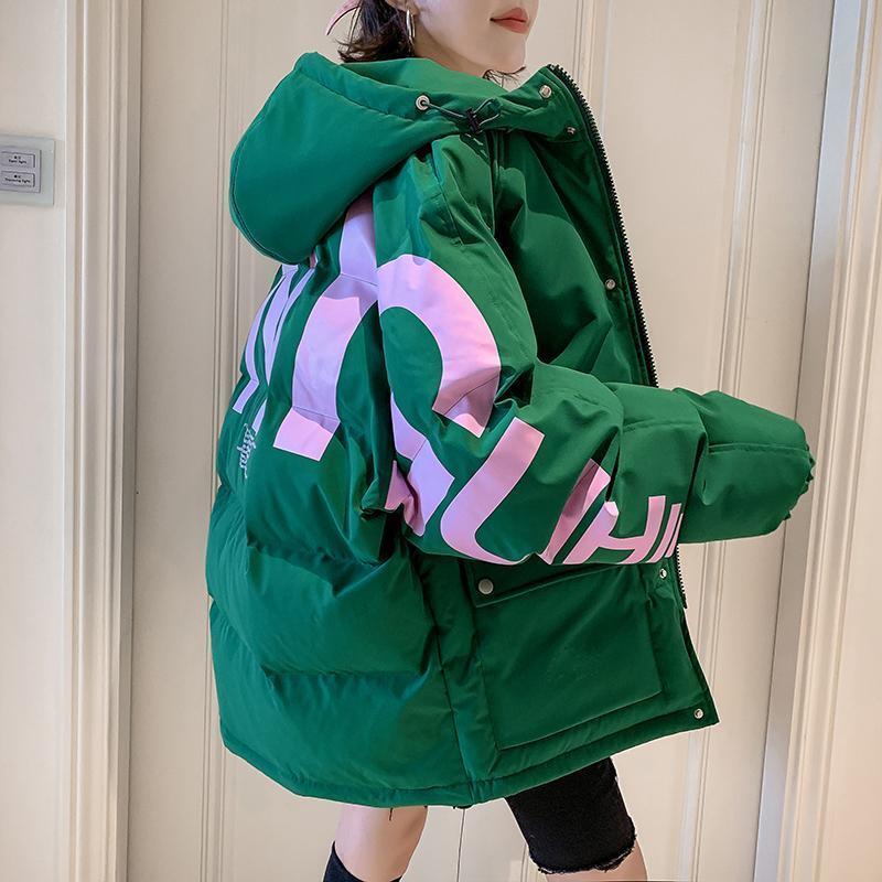 Christmas Gift Deanwangkt Jacket Women's Winter Mid-length Winter Padded Jacket New Style Korean Loose Thick Warm Cotton-padded Jacket Bread Jacket - Deanwangkt