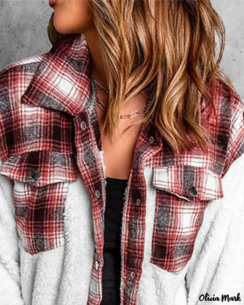 Deanwangkt - Contrast Check Long Sleeve Teddy Jacket - Deanwangkt