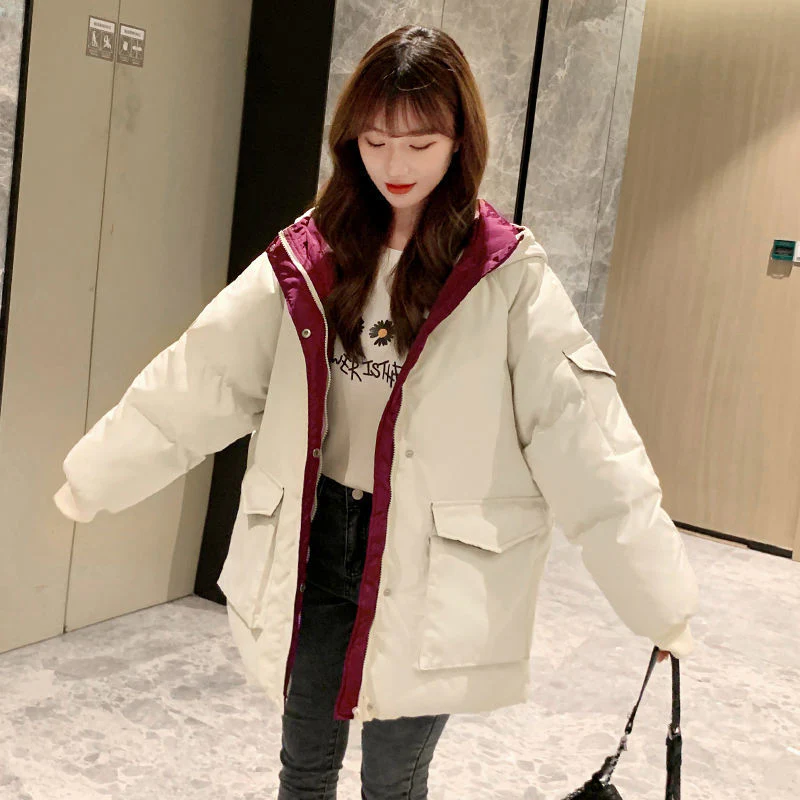 Christmas Gift Deanwangkt New Winter Clothes Korean Version Loose Winter Mid-length Coat Down Padded Coat Padded Jacket Women's Thick Padded Jacket - Deanwangkt