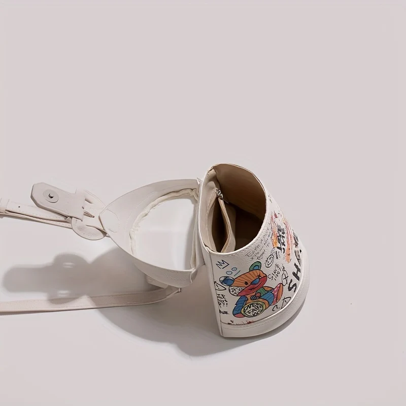 Cartoon Graffiti Pattern Bucket Bag, Stylish Satchel Bag, All-Match Crossbody Bag - Deanwangkt