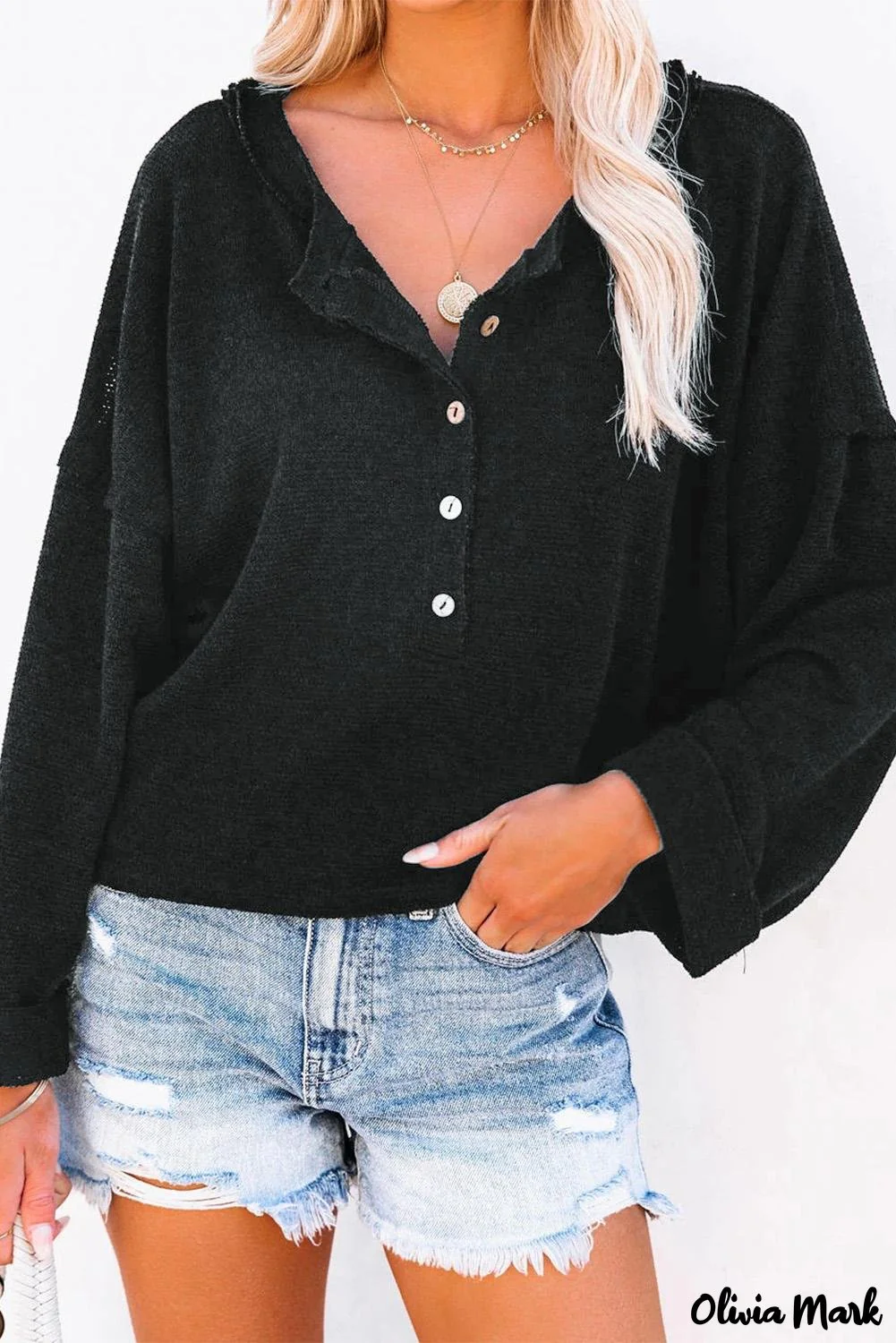 Deanwangkt - Loose buttoned khaki long sleeve shirt - Deanwangkt