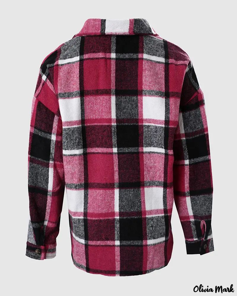 Deanwangkt - Plaid Print Long Sleeve Button-Up Shirt - Deanwangkt