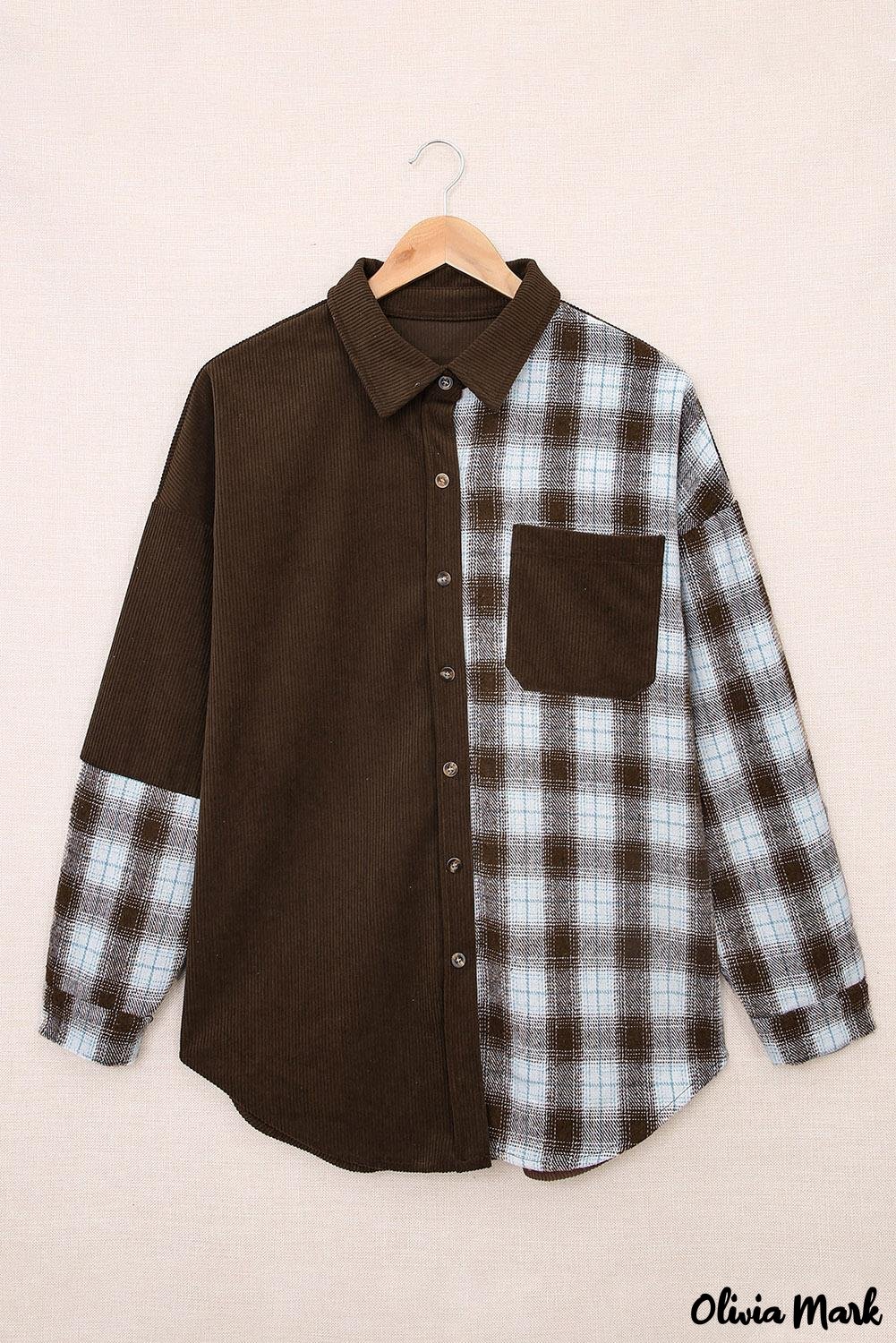 Deanwangkt - Oversized button-up shirt in checked corduroy - Deanwangkt