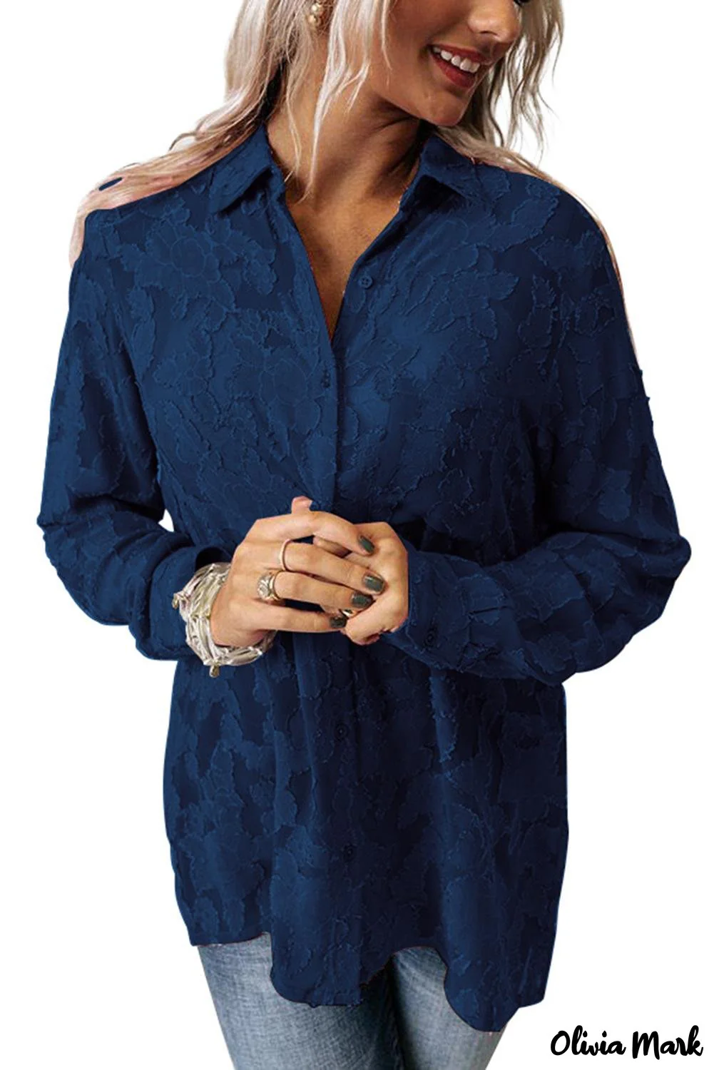 Deanwangkt - Brown floral textured shirt with collar and collar - Deanwangkt