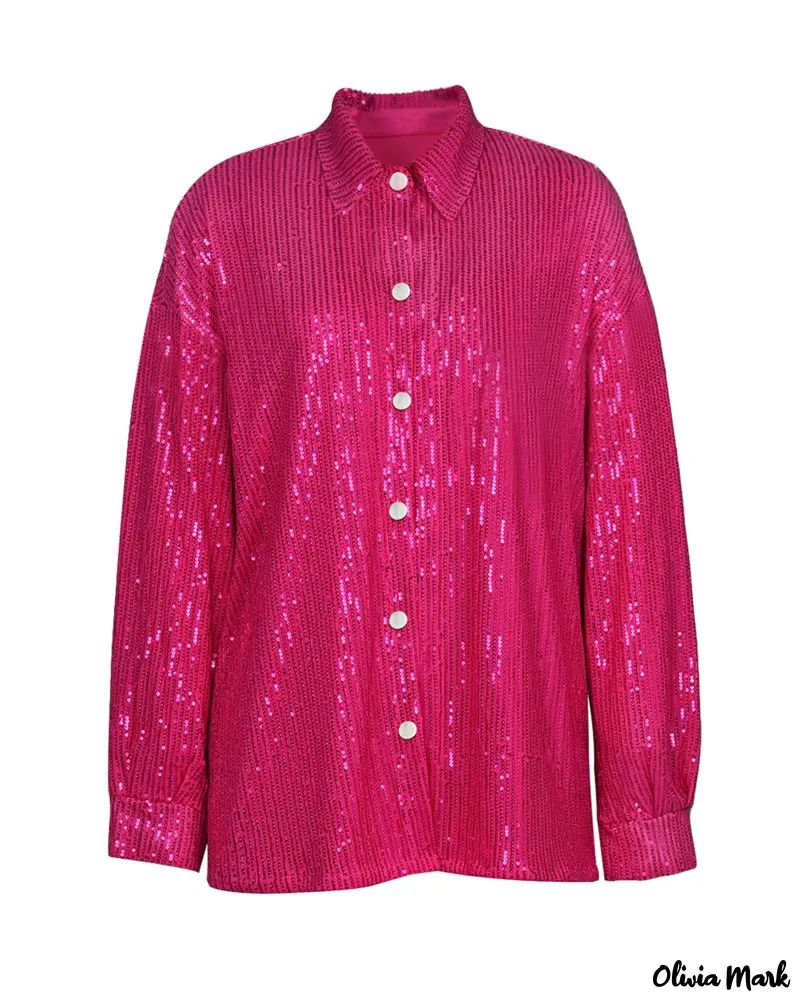Deanwangkt - Sequin Button-Down Long Sleeve Shirt - Deanwangkt