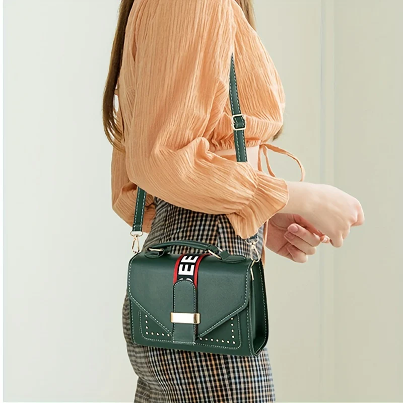 Simple Trendy Square Shoulder Bag, All-Match Flap Crossbody Bag, Women's Classic Bag - Deanwangkt