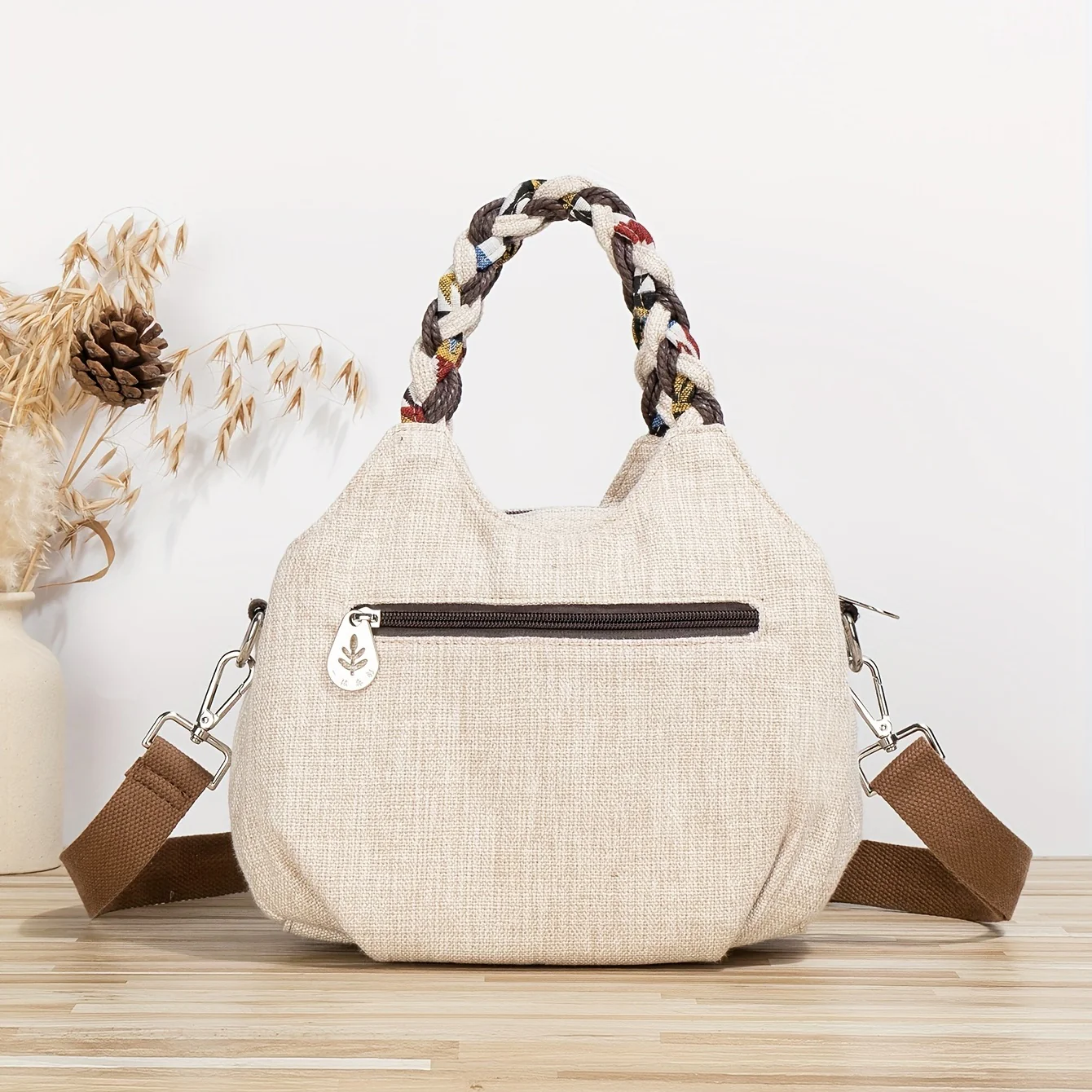 deanwangkt-1 1pc Bohemian Style Woven Owl Pattern Women's Crossbody Bag  Portable Messenger Bag Original Design Versatile Multifunctional Handbag For Beach Travel Vacation - Deanwangkt