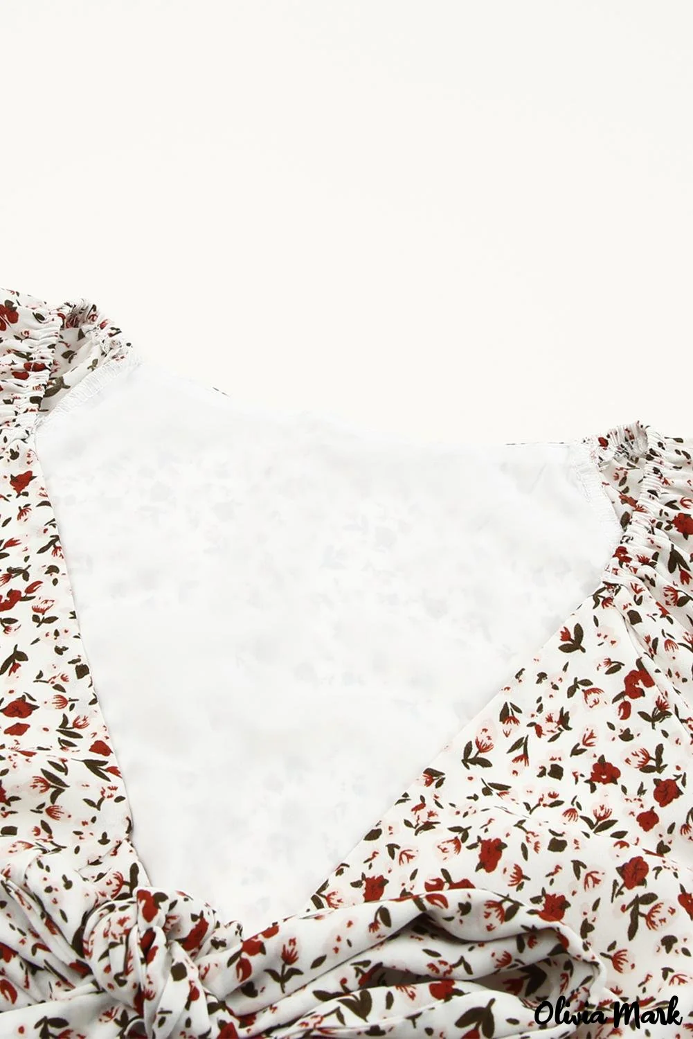 Deanwangkt - Brown Floral Ruffle Long Sleeve Blouse - Deanwangkt