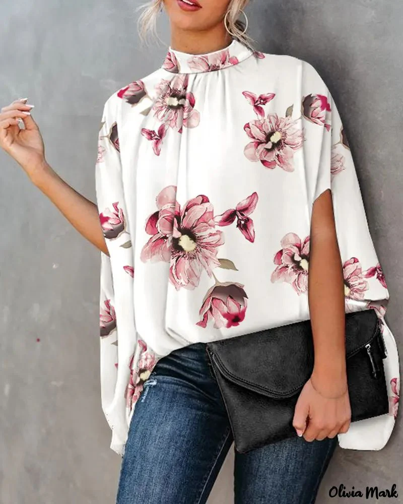 Deanwangkt - Floral print top with dolman sleeves - Deanwangkt