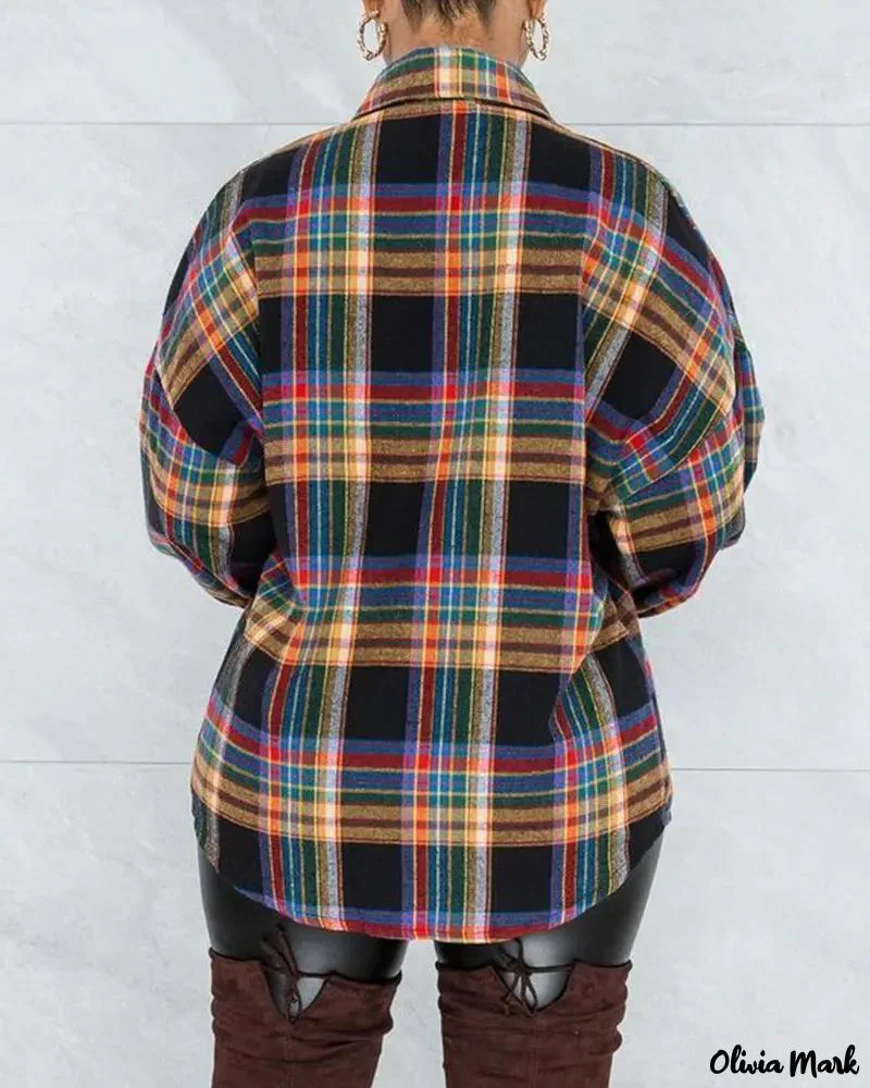 Deanwangkt - Plaid Print Long Sleeve Button Up Jacket - Deanwangkt
