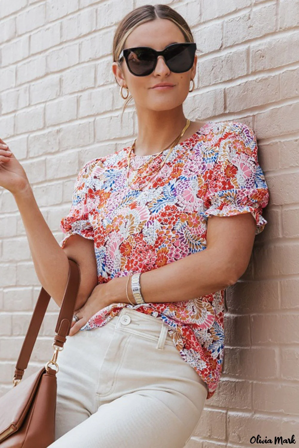 Deanwangkt - Bohemian Floral Long Sleeve V-Neck Blouse - Deanwangkt