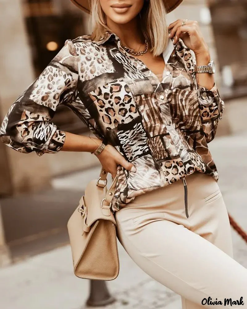 Deanwangkt - Leopard Print Long Sleeve Button Down Shirt - Deanwangkt