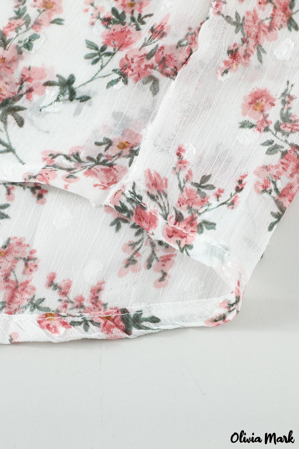Deanwangkt - Multicolor Floral Print Drawstring Long Sleeve Blouse - Deanwangkt
