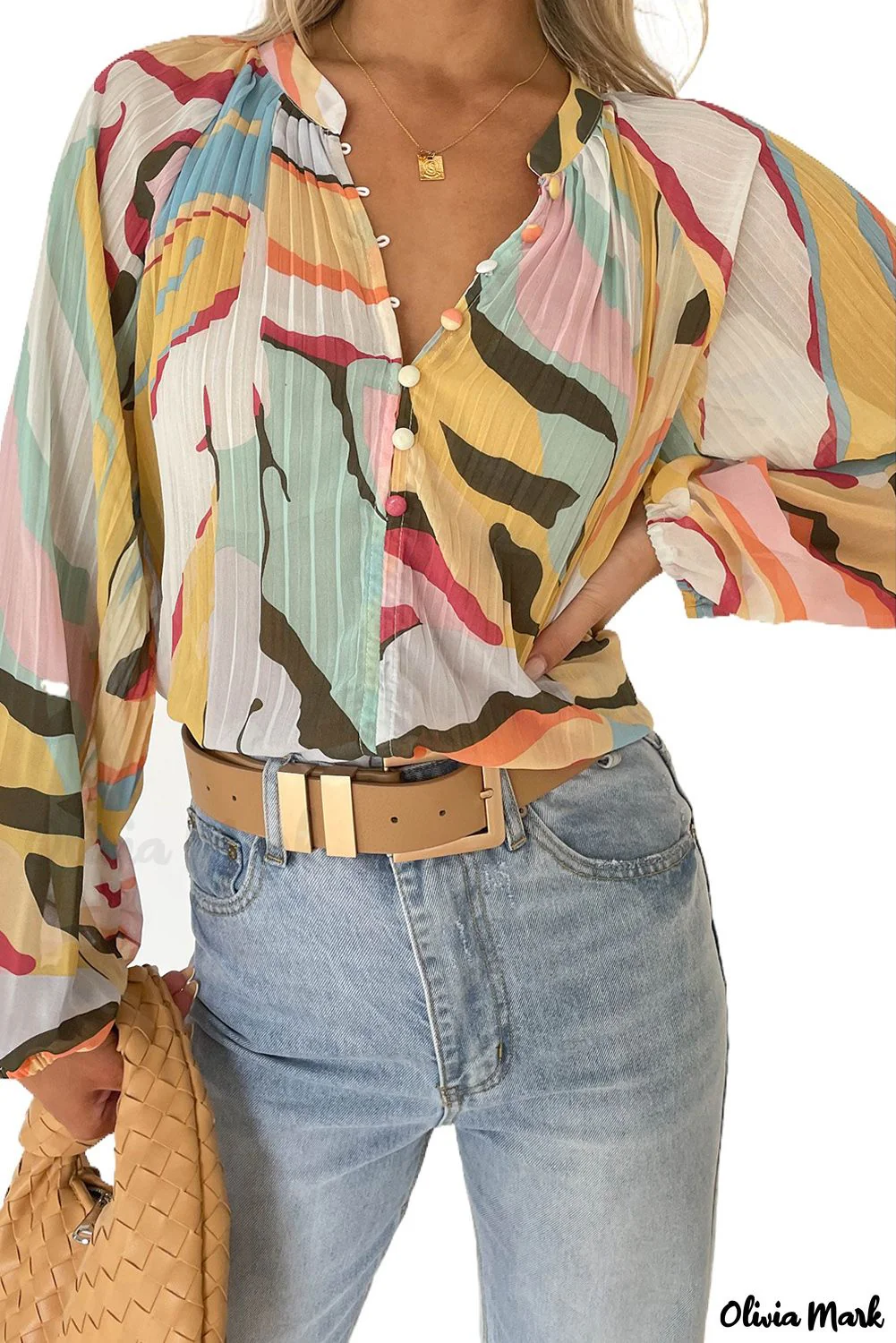 Deanwangkt - Multicolor Crinkle Long Sleeve Tropical Fish Skin Shirt - Deanwangkt