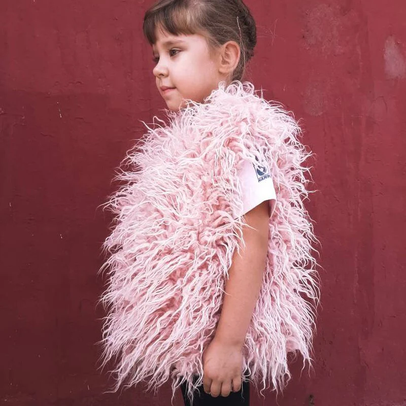 Christmas Gift Deanwangkt Autumn Winter Mother & Daughter Shaggy Faux Fur Vest Fashion Fluffy Sleeveless Waistcoat Outfits Street Fur Jacket Coats - Deanwangkt