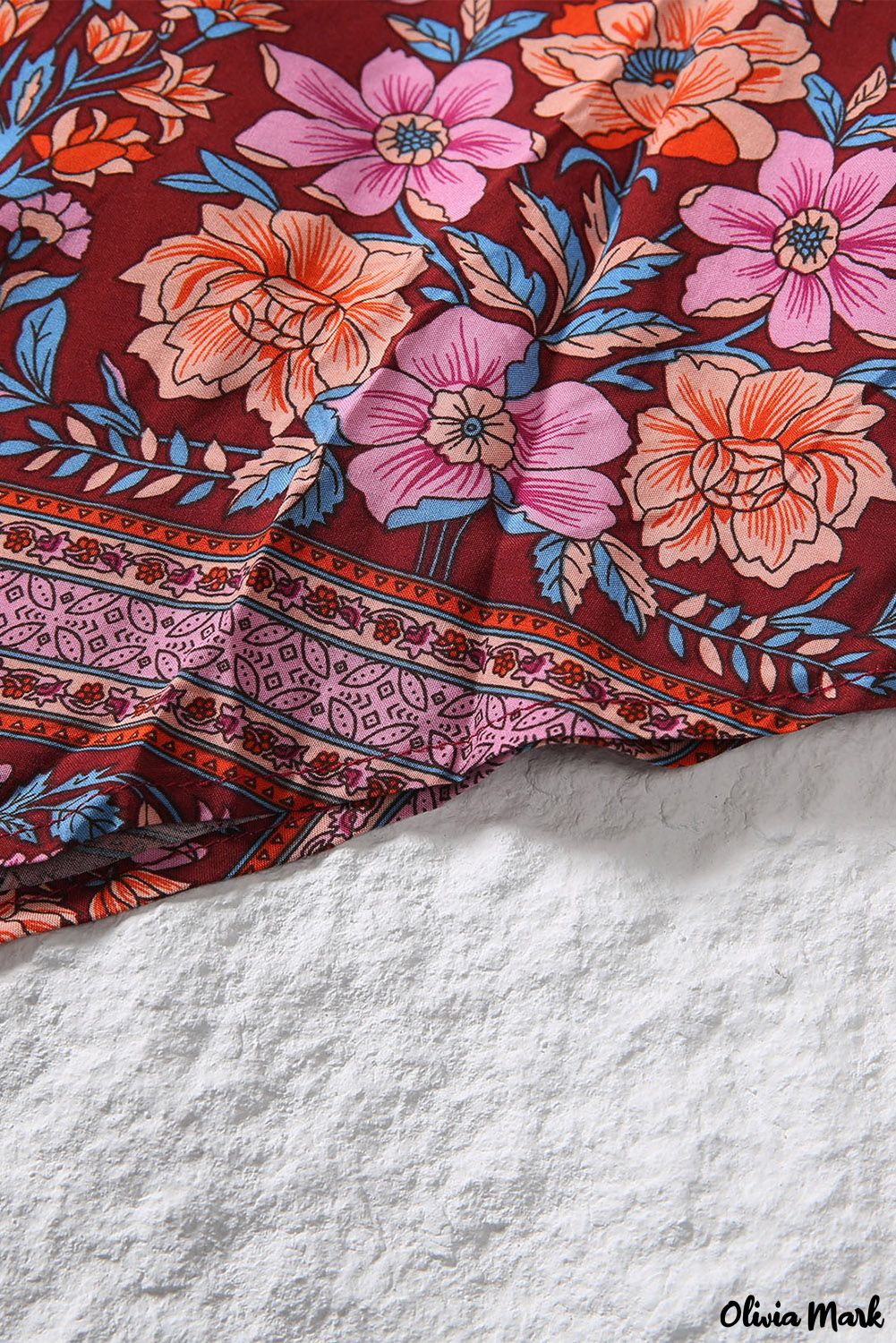Deanwangkt - Floral Print V-Neck Long Sleeve Blouse - Deanwangkt