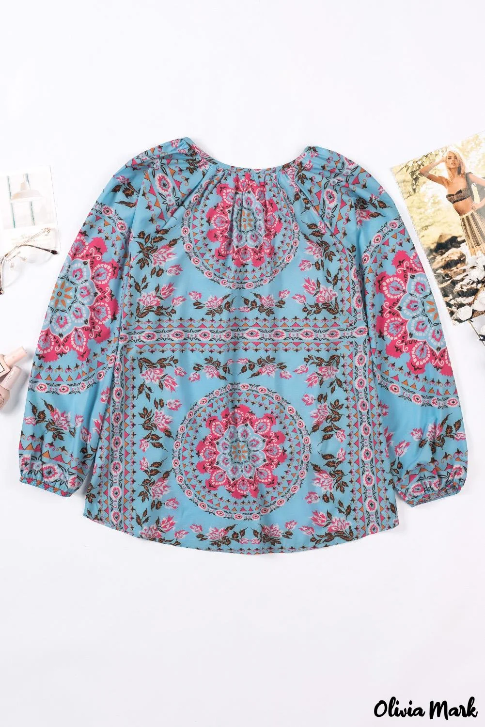 Deanwangkt - Multicolor Peasant Blouse With Floral Print - Deanwangkt