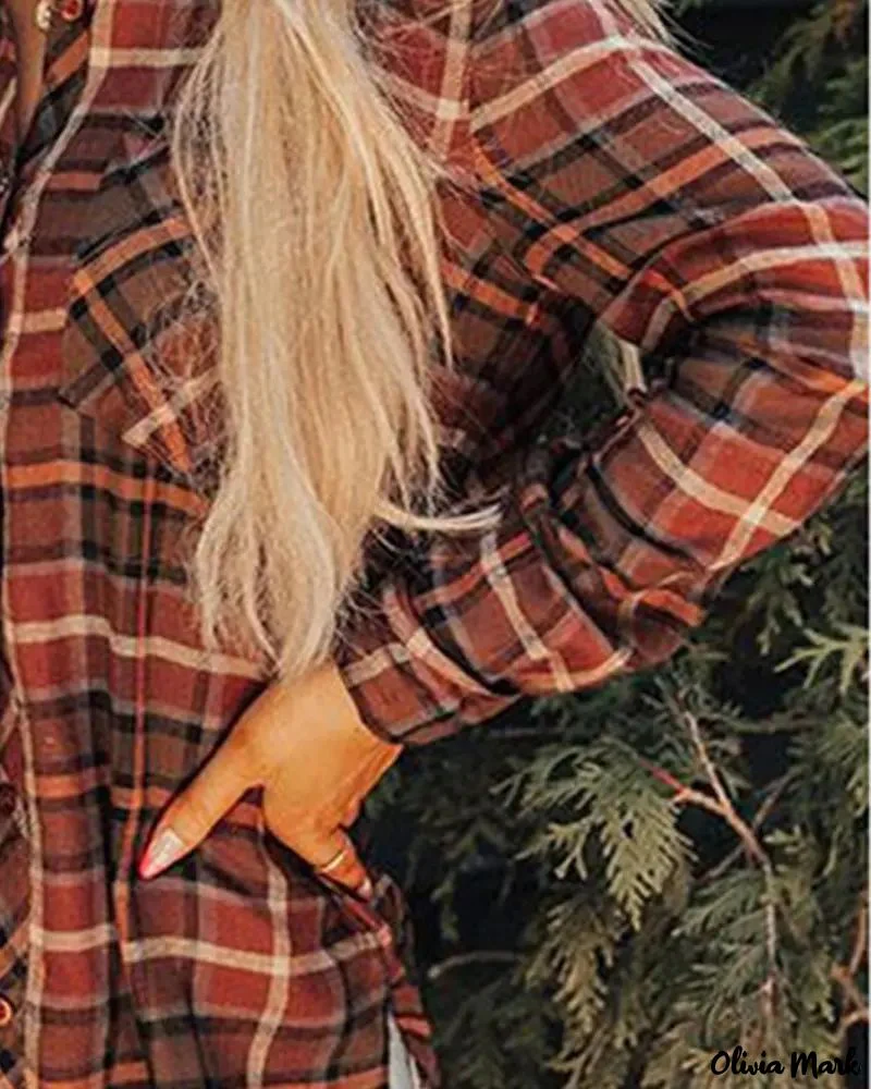 Deanwangkt - Plaid Print Long Sleeve Button-Up Shirt - Deanwangkt