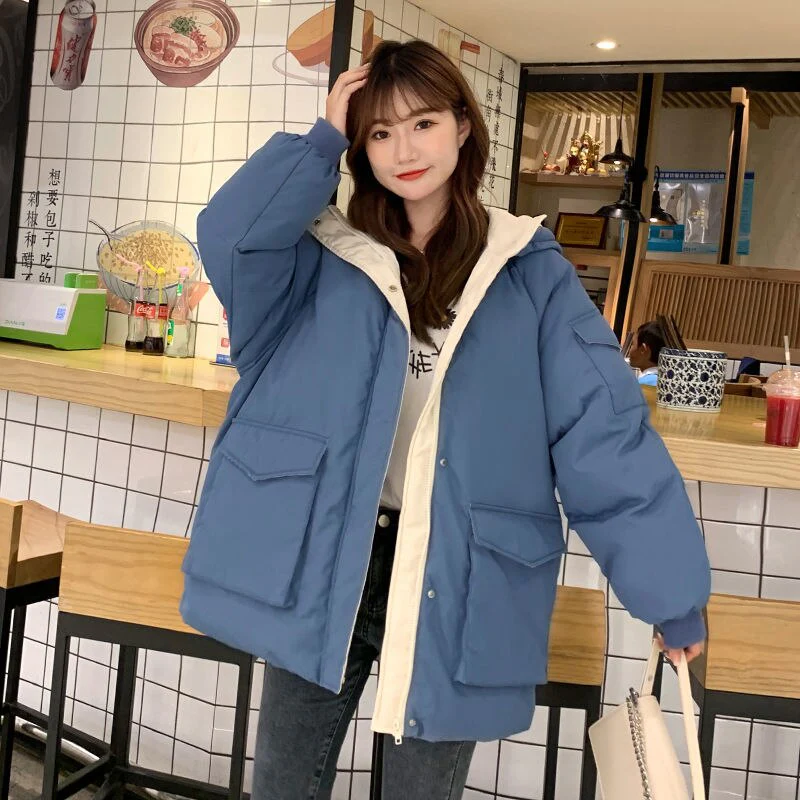 Christmas Gift Deanwangkt New Winter Clothes Korean Version Loose Winter Mid-length Coat Down Padded Coat Padded Jacket Women's Thick Padded Jacket - Deanwangkt