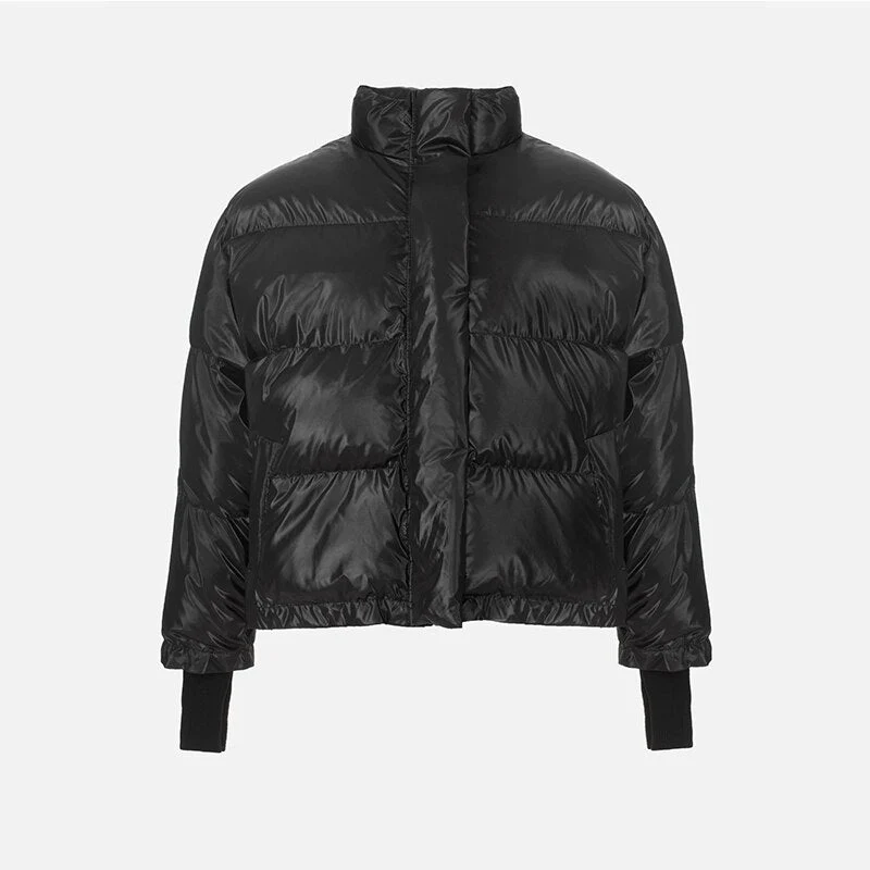 Christmas Gift  Black Street Style Solid Puffer Jacket Women Winter Clothes Casual Zipper Button Warm Bubble Coats Parkas Outerwear - Deanwangkt