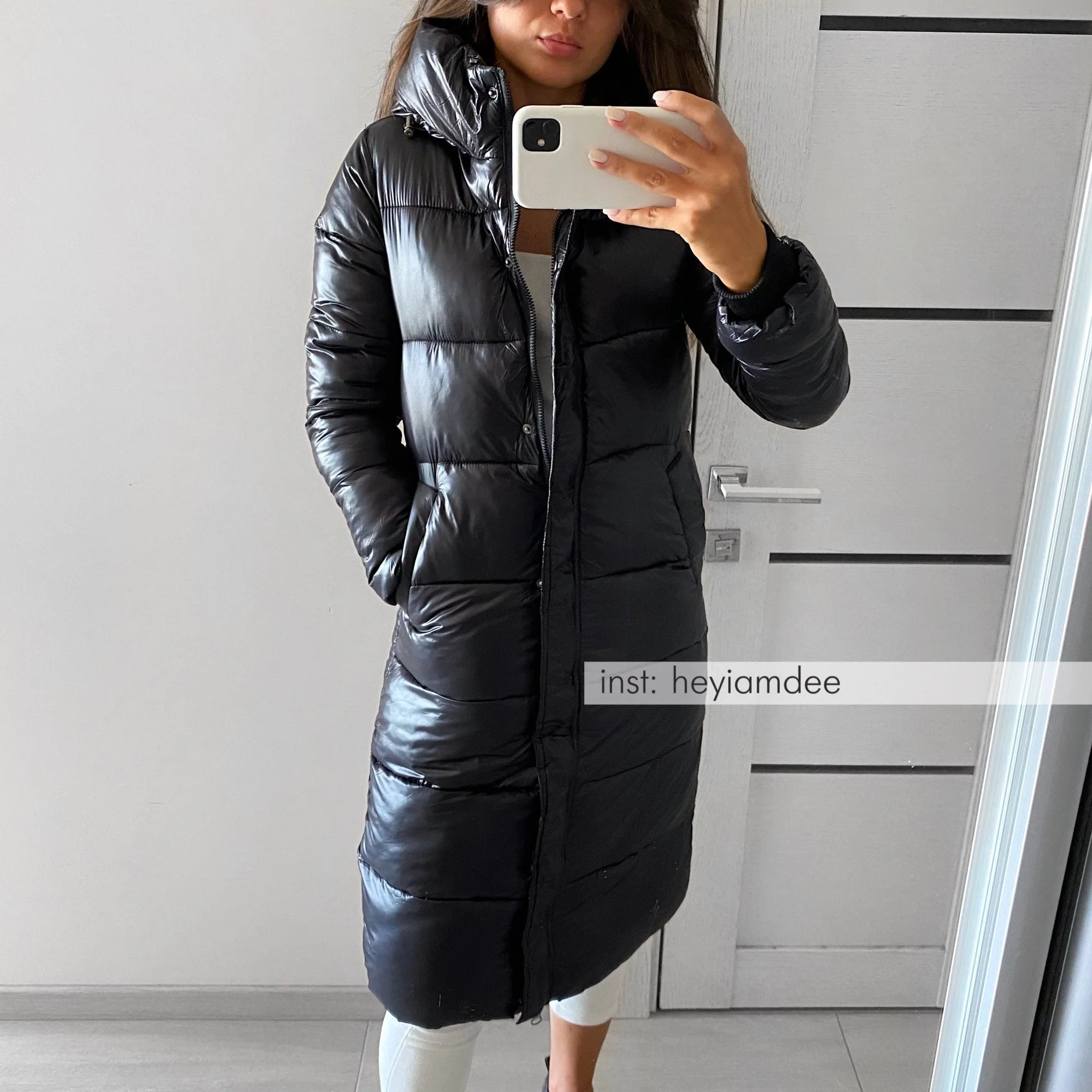 Christmas Gift Deanwangkt Korean Style Cotton-padded Jacket Women's Long Slim Slimming Thick Warm Winter Padded Jacket All-match Cotton Jacket Trend - Deanwangkt